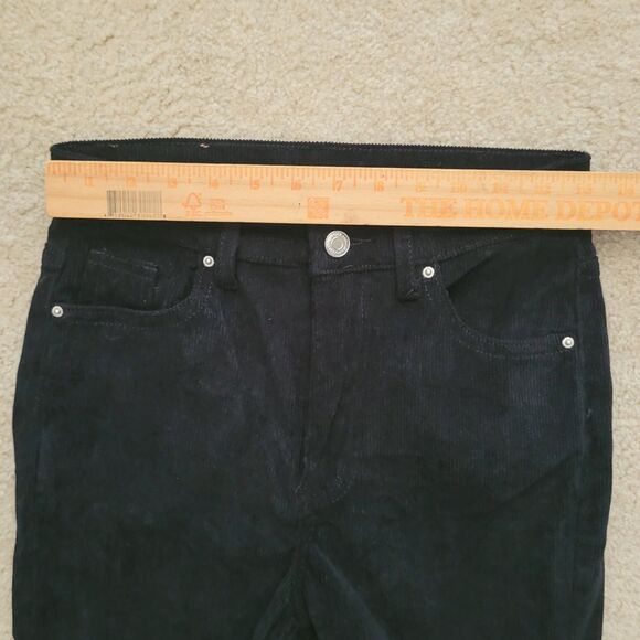 SHEIN Corduroy Pants Womens XS 2 (26Wx31L) Black High Rise Flare Boho Hippie - Picture 6 of 10